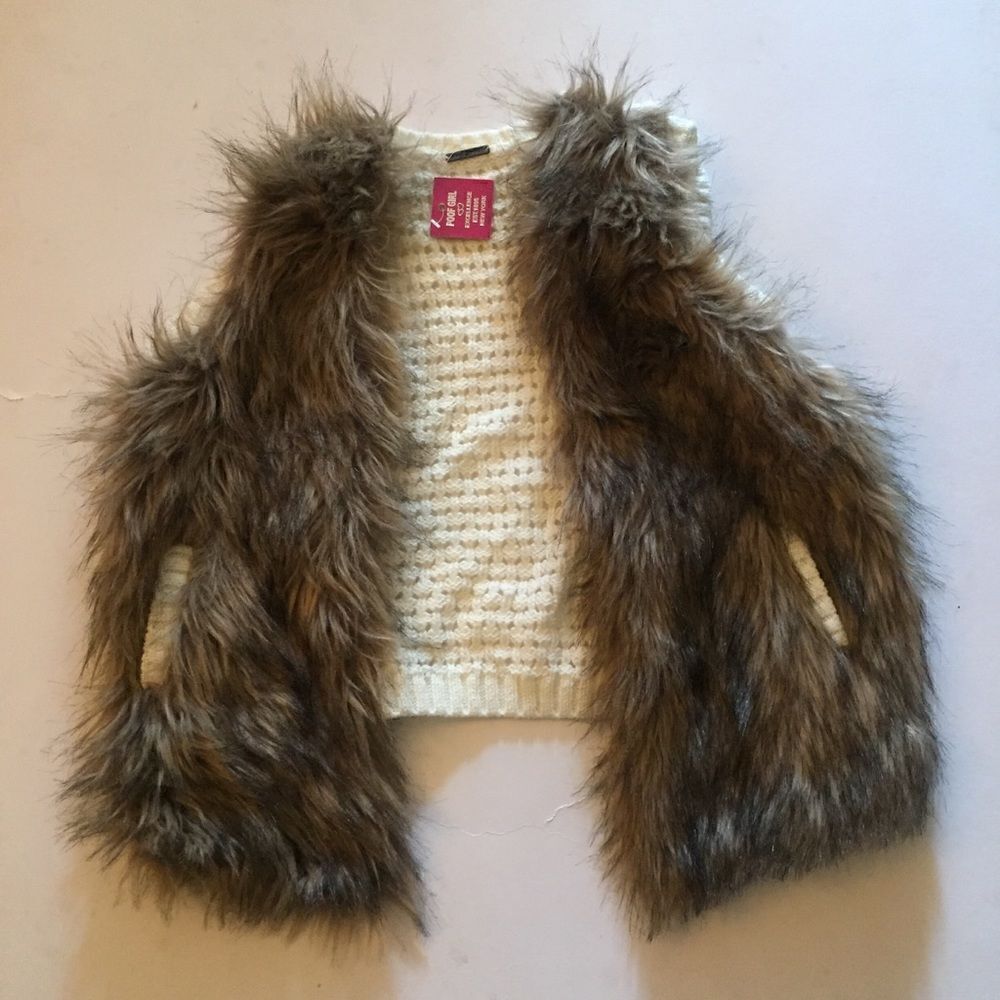Poof Girl Crochet Furry Vest